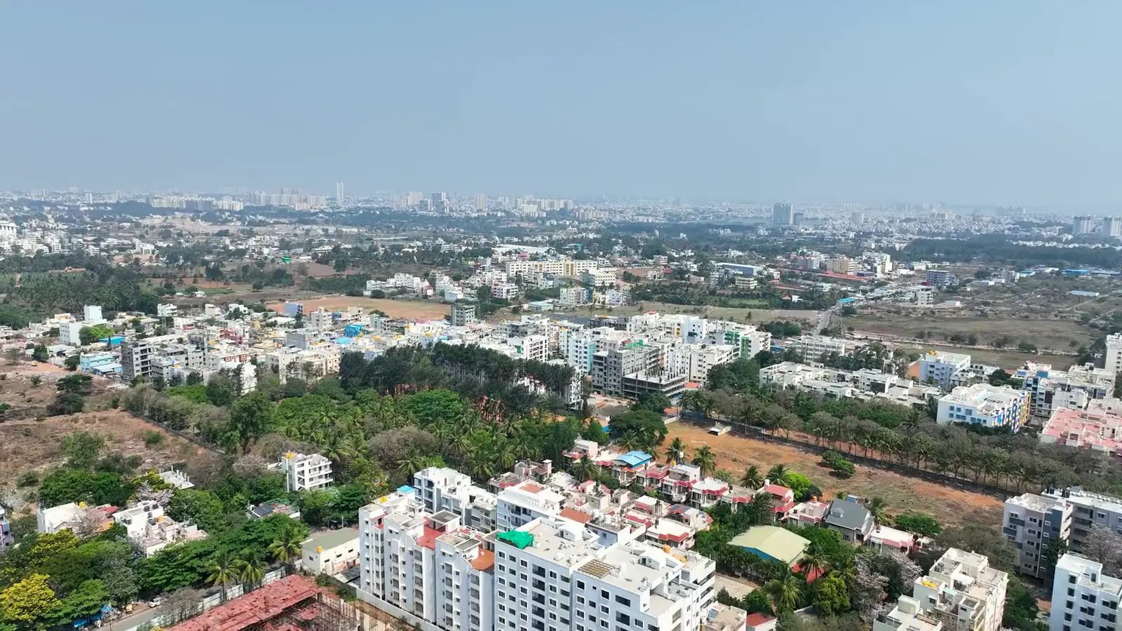Aerial view of Bengaluru